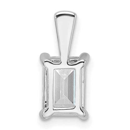 14K White Gold 1 1/2 Carat Certified Lab Grown Diamond Vs/Si+ G+ Emerald Complete Four Prong Pendant