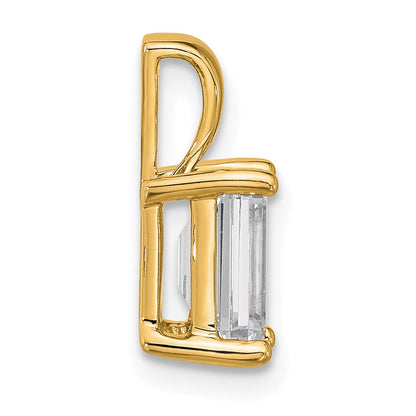 14k Yellow Gold 1 1/2 Ct. Lab Grown Diamond VS/SI+ G+ Emerald Four Prong Pendant