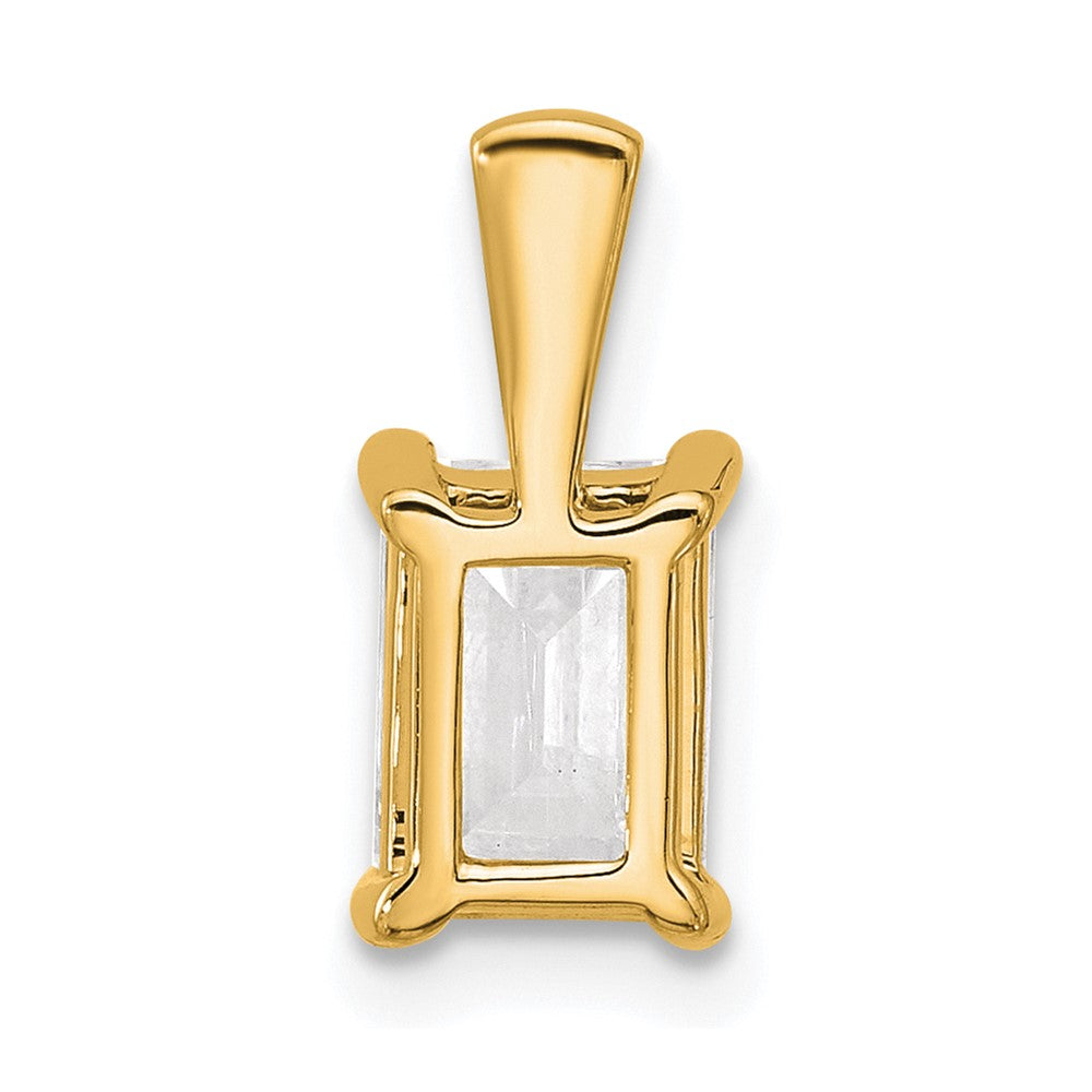 14k Yellow Gold 1 1/2 Ct. Lab Grown Diamond VS/SI+ G+ Emerald Four Prong Pendant