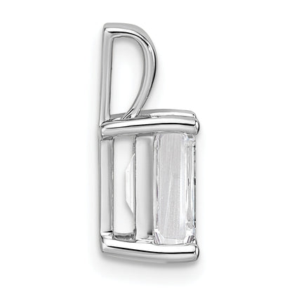 14K White Gold 2 Carat Certified Lab Grown Diamond Vs+ F+ Emerald Complete Four Prong Pendant