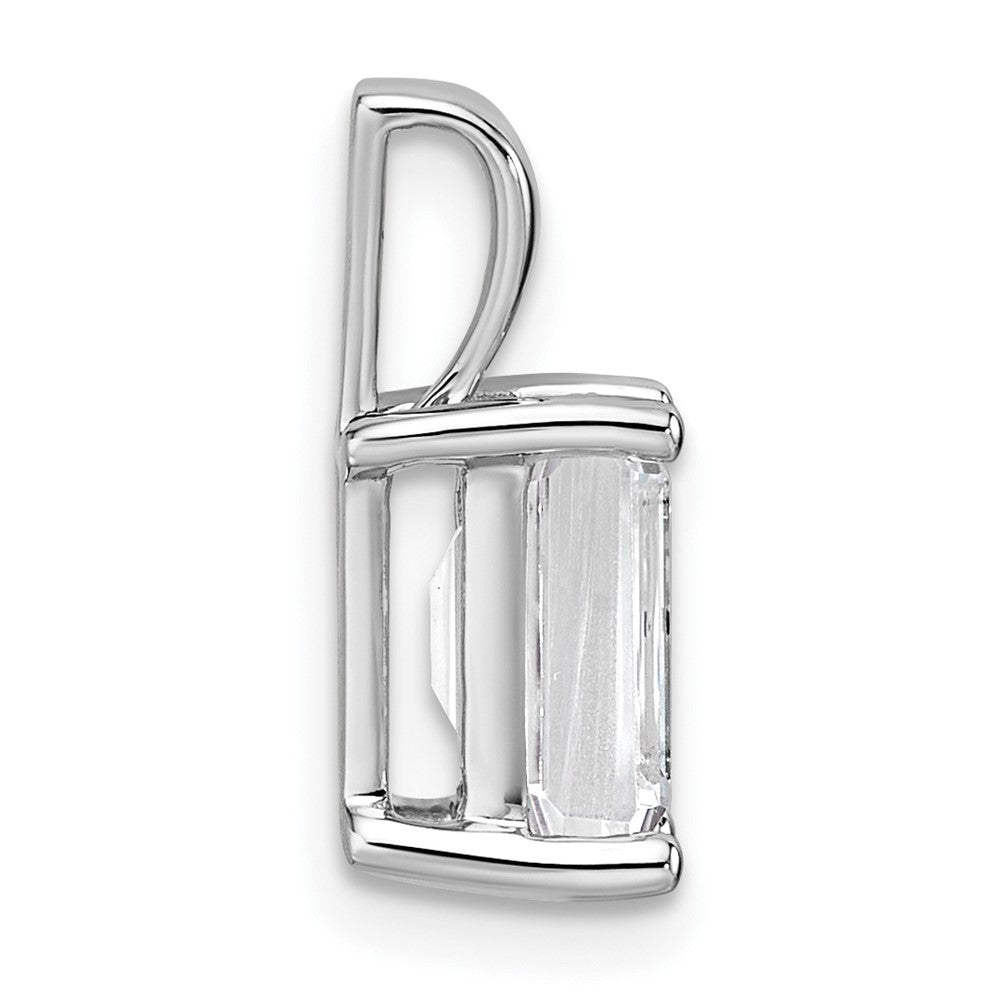 14k White Gold 2 Ct. Certified Lab Grown Diamond VS/SI+ G+ Emerald Four Prong Pendant