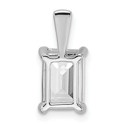 14k White Gold 2 Ct. Lab Grown Diamond VS/SI+ G+ Emerald Four Prong Pendant
