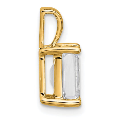 14k Yellow Gold 2 Ct. Lab Grown Diamond VS/SI+ G+ Emerald Four Prong Pendant