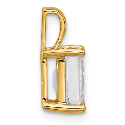 14K Yellow Gold 2 Carat Certified Lab Grown Diamond Vs+ F+ Emerald Complete Four Prong Pendant