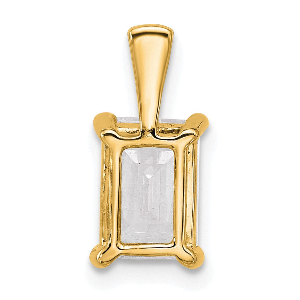 14k Yellow Gold 2 Ct. Lab Grown Diamond VS/SI+ G+ Emerald Four Prong Pendant