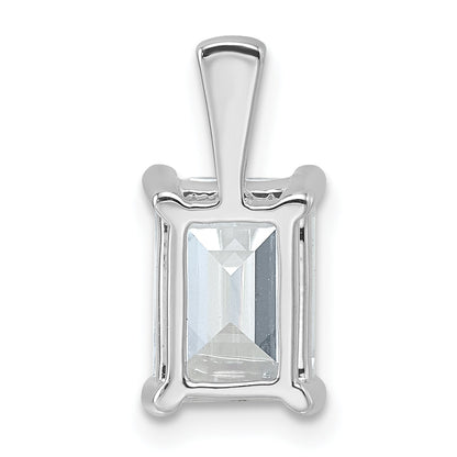14K White Gold 2 1/2 Carat Certified Lab Grown Diamond Vs+ F+ Emerald Complete Four Prong Pendant