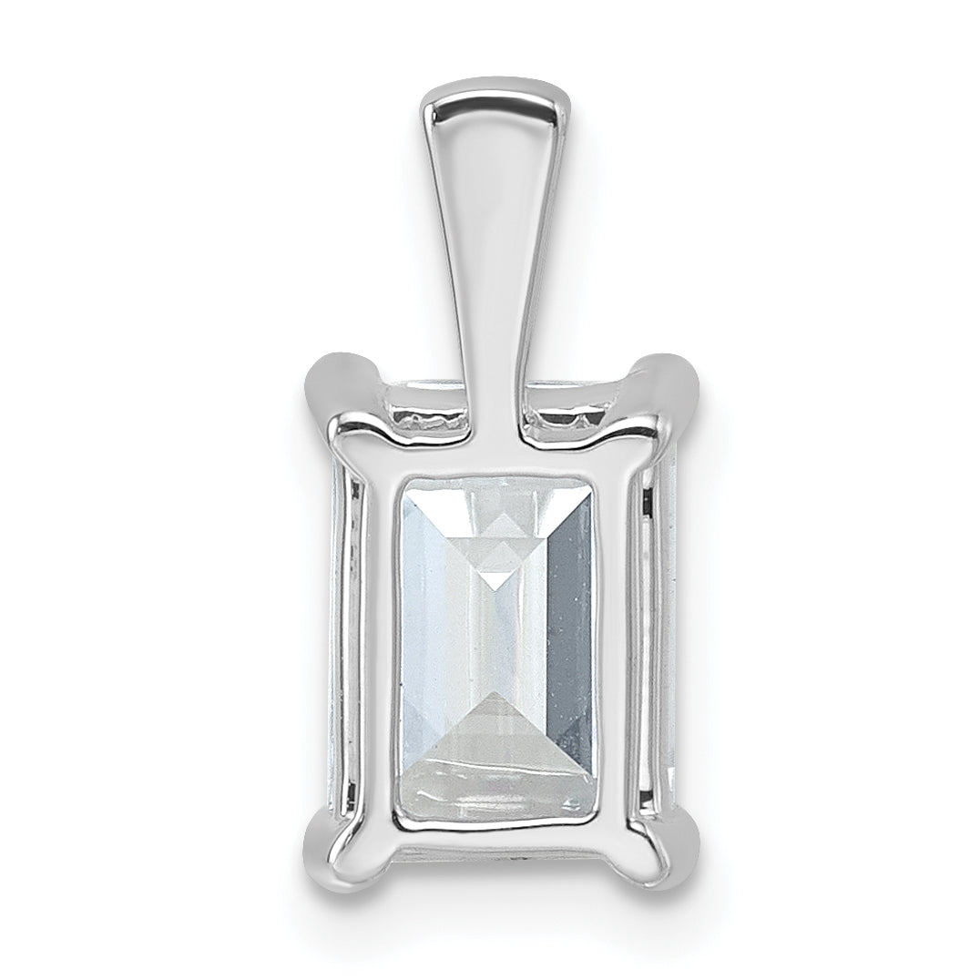 14K White Gold 2 1/2 Carat Lab Grown Diamond Vs+ F+ Emerald Complete Four Prong Pendant