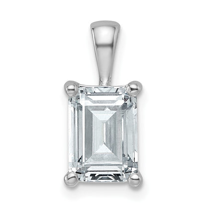 14k White Gold 2 1/2 Ct. Certified Lab Grown Diamond VS/SI+ G+ Emerald Four Prong Pendant