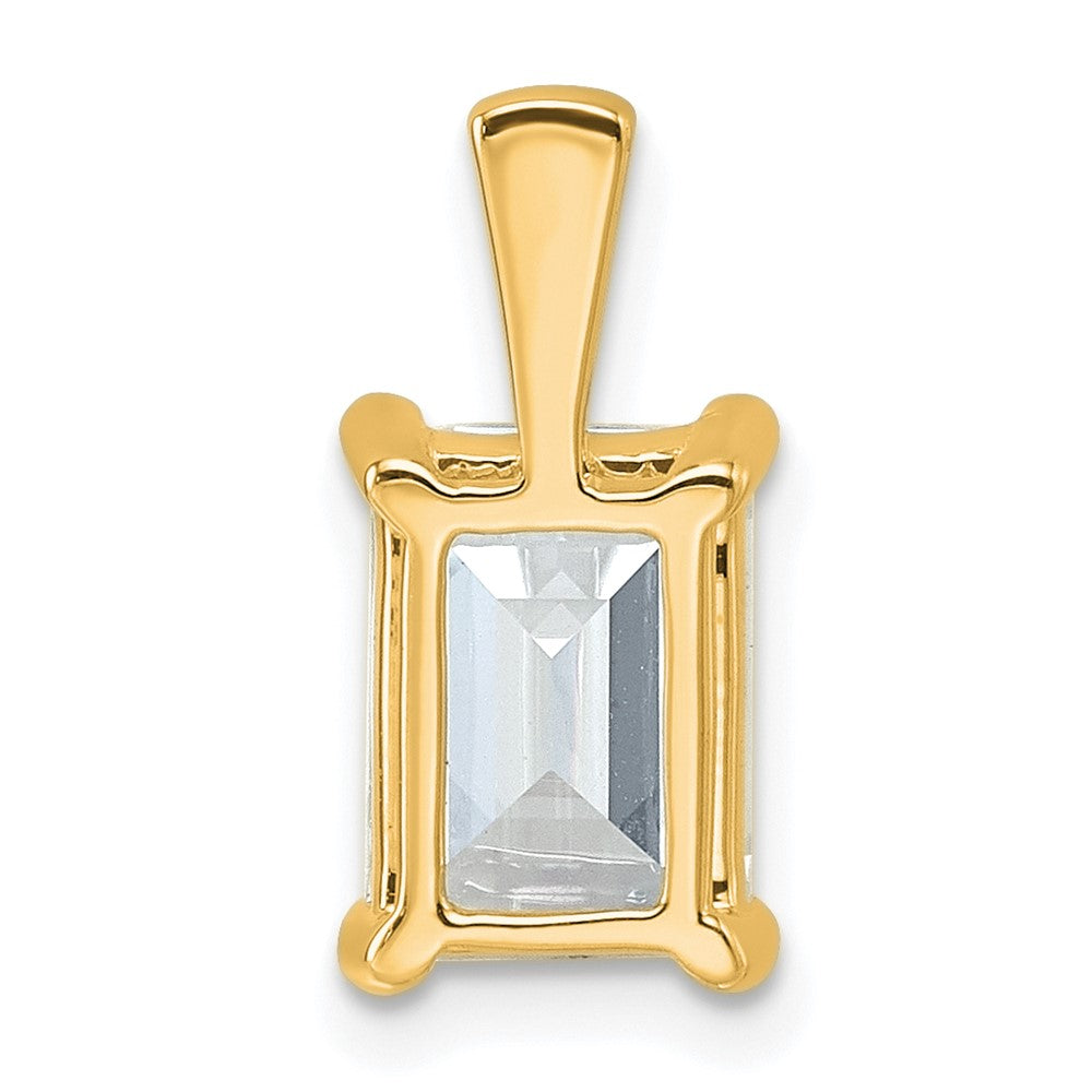 14K Yellow Gold 2 1/2 Carat Certified Lab Grown Diamond Vs+ F+ Emerald Complete Four Prong Pendant