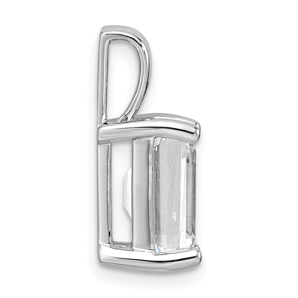 14k White Gold 3 Ct. Lab Grown Diamond VS/SI+ G+ Emerald Four Prong Pendant