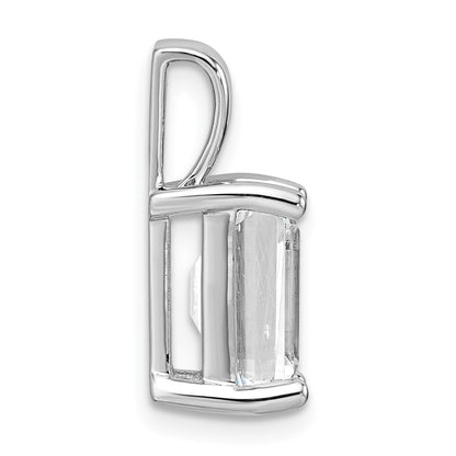 14k White Gold 3 Ct. Lab Grown Diamond VS/SI+ G+ Emerald Four Prong Pendant