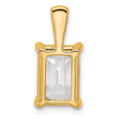 14k Yellow Gold 3 Ct. Certified Lab Grown Diamond VS/SI+ G+ Emerald Four Prong Pendant