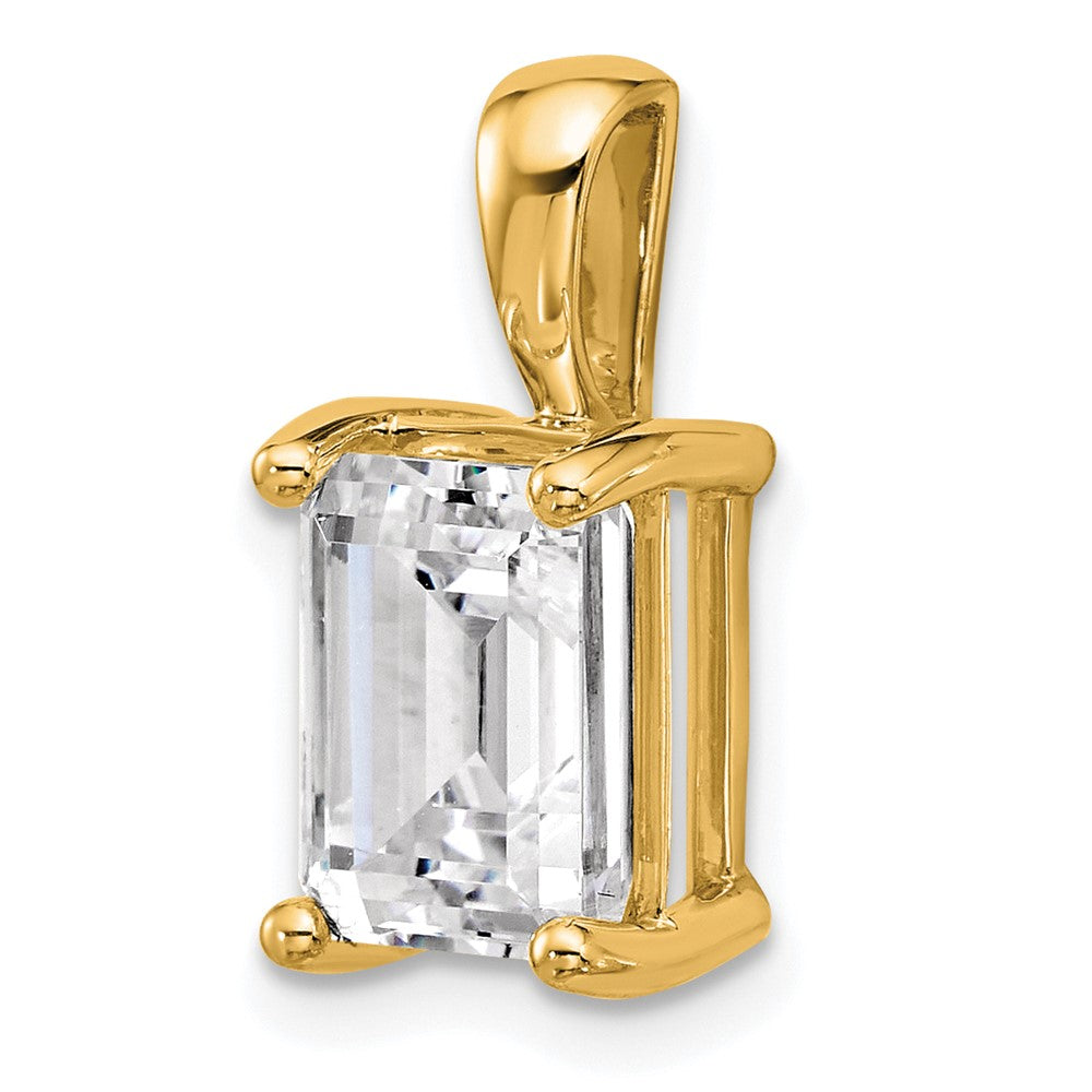 14k Yellow Gold 3 Ct. Certified Lab Grown Diamond VS/SI+ G+ Emerald Four Prong Pendant