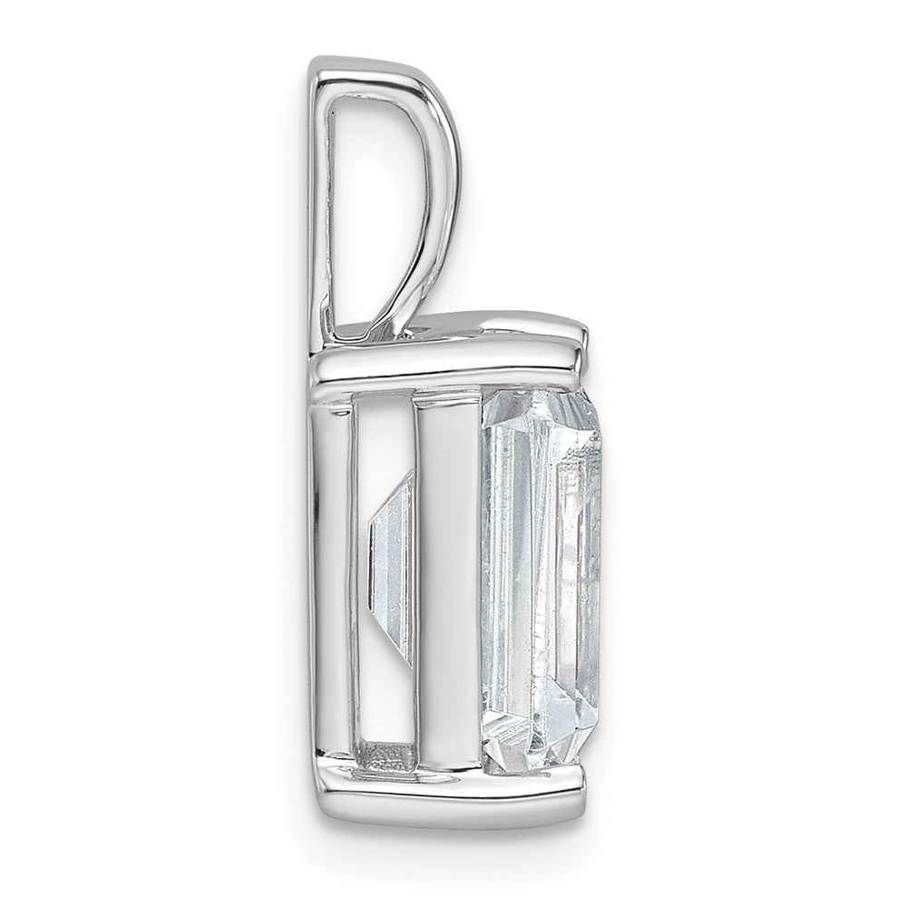 14k White Gold 4 Ct. Lab Grown Diamond VS/SI+ G+ Emerald Four Prong Pendant