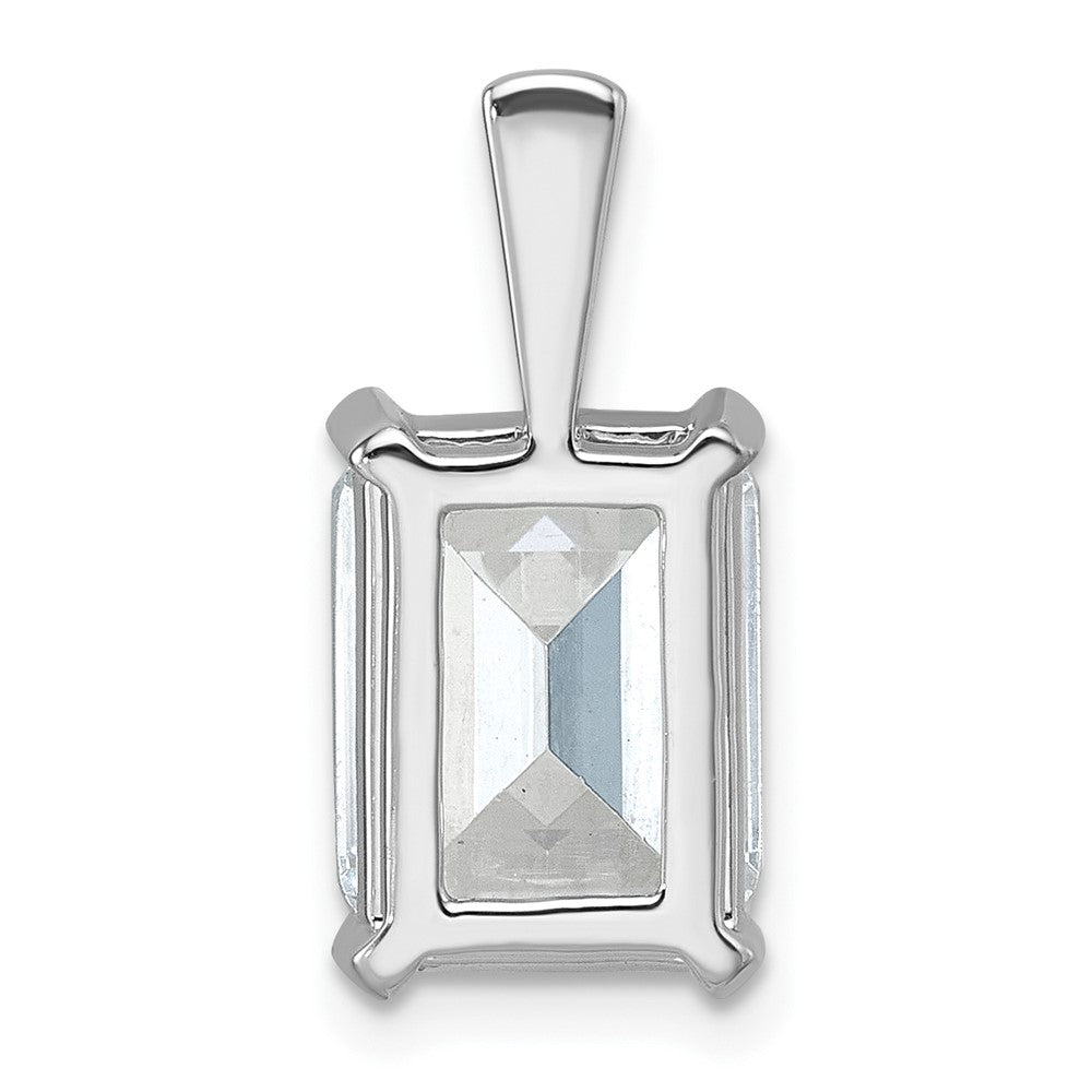 14k White Gold 4 Ct. Lab Grown Diamond VS/SI+ G+ Emerald Four Prong Pendant