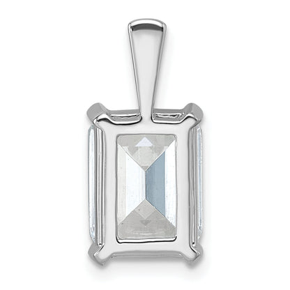 14K White Gold 4 Carat Lab Grown Diamond Vs+ F+ Emerald Complete Four Prong Pendant