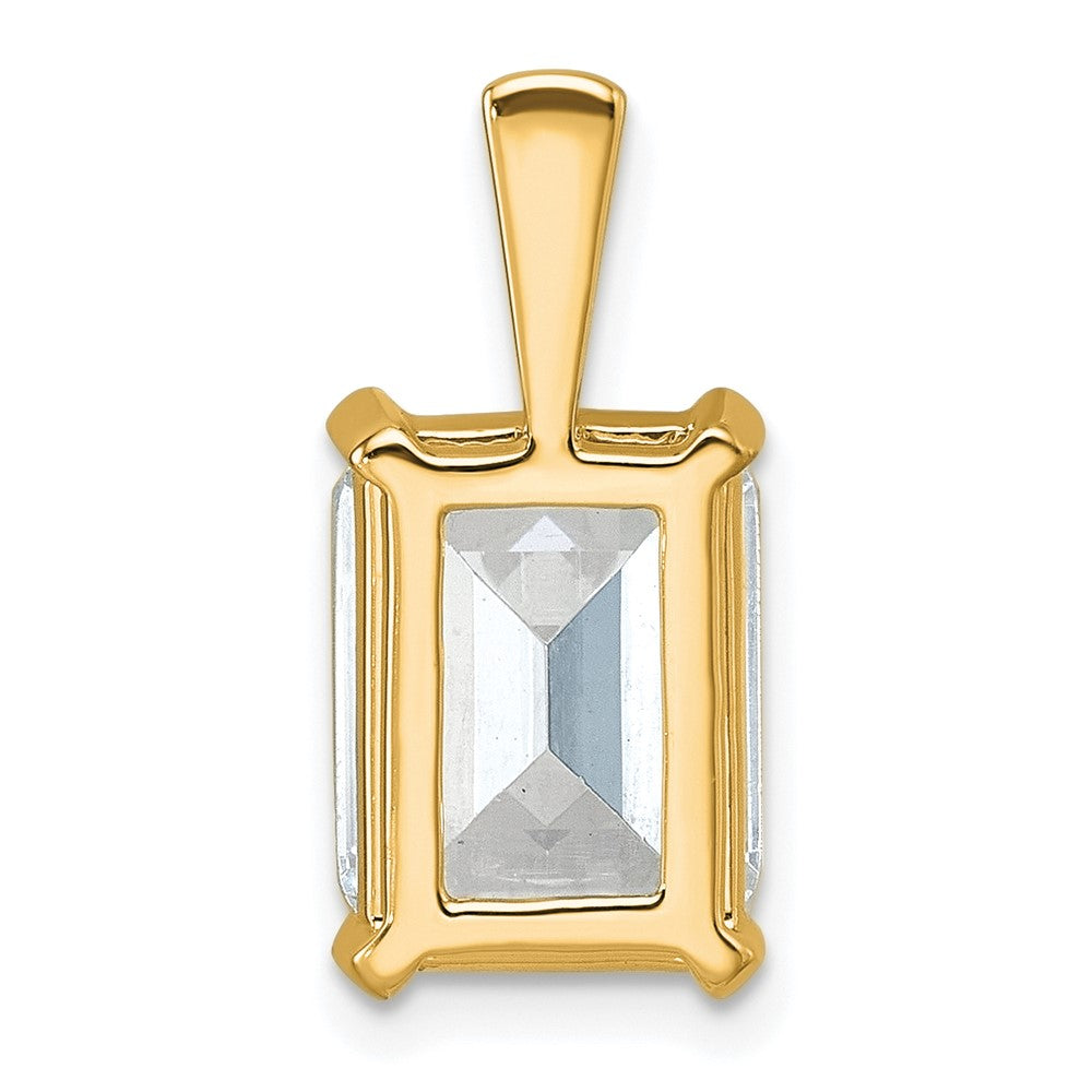 14k Yellow Gold 4 Ct. Lab Grown Diamond VS/SI+ G+ Emerald Four Prong Pendant