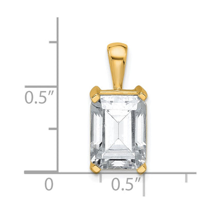 14k Yellow Gold 4 Ct. Lab Grown Diamond VS/SI+ G+ Emerald Four Prong Pendant