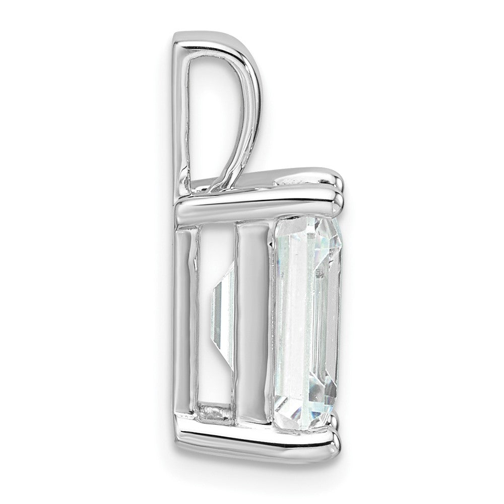 14k White Gold 5 Ct. Certified Lab Grown Diamond VS/SI+ G+ Emerald Four Prong Pendant