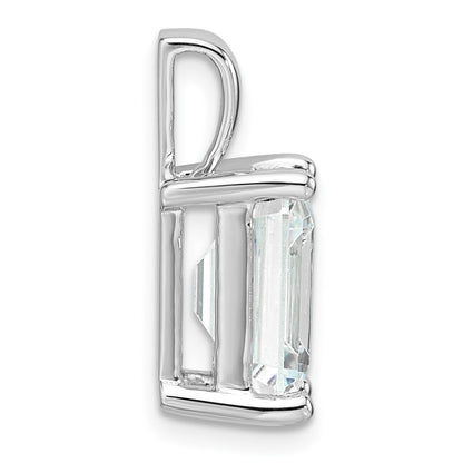 14k White Gold 5 Ct. Certified Lab Grown Diamond VS/SI+ G+ Emerald Four Prong Pendant