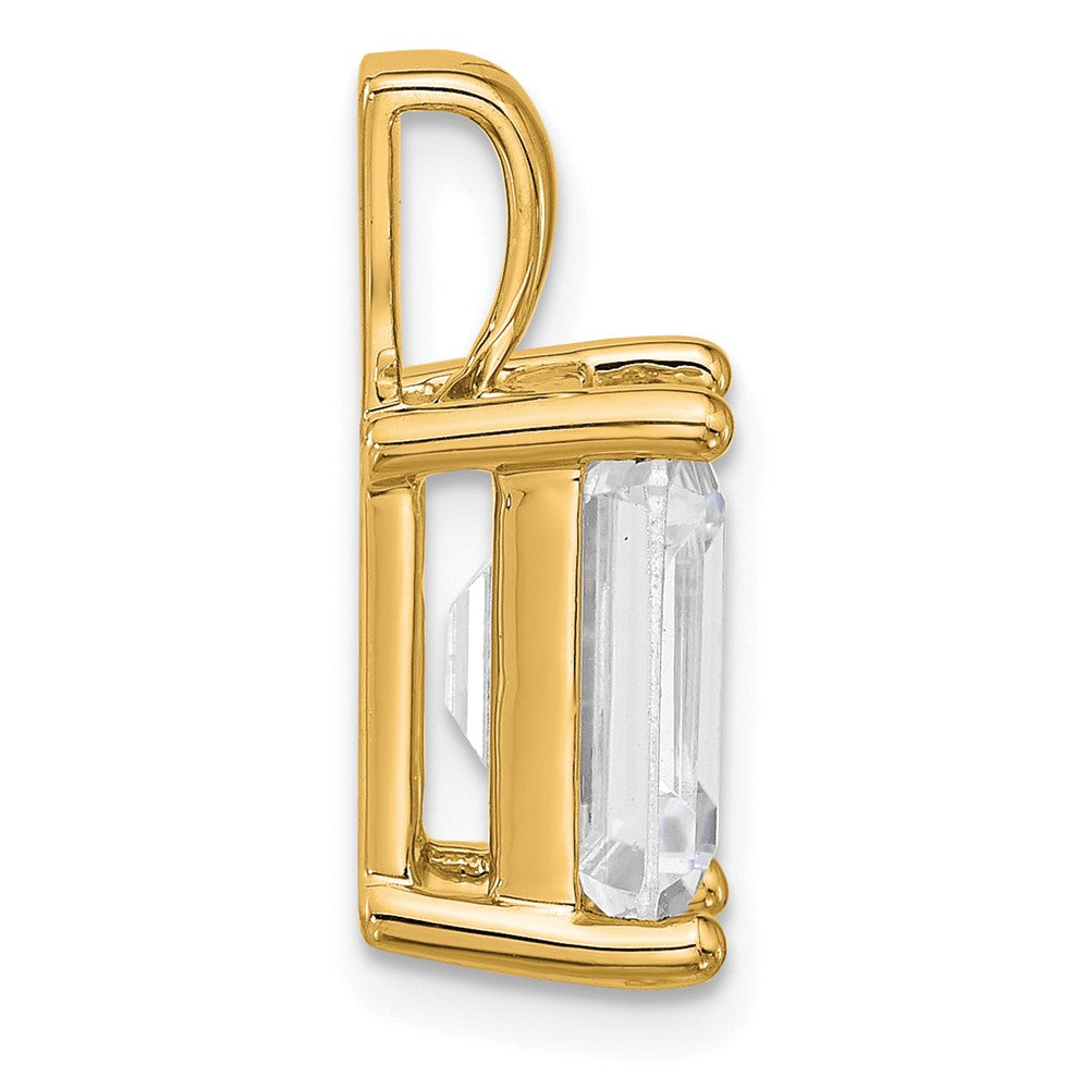 14k Yellow Gold 5 Ct. Lab Grown Diamond VS/SI+ G+ Emerald Four Prong Pendant