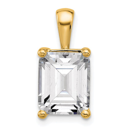 14k Yellow Gold 5 Ct. Certified Lab Grown Diamond VS/SI+ G+ Emerald Four Prong Pendant
