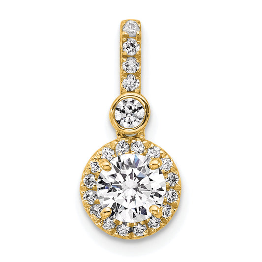 14k Yellow Gold 14ky Certified Lab Grown Diamond 0.75ctw Round VS DEF Pendant