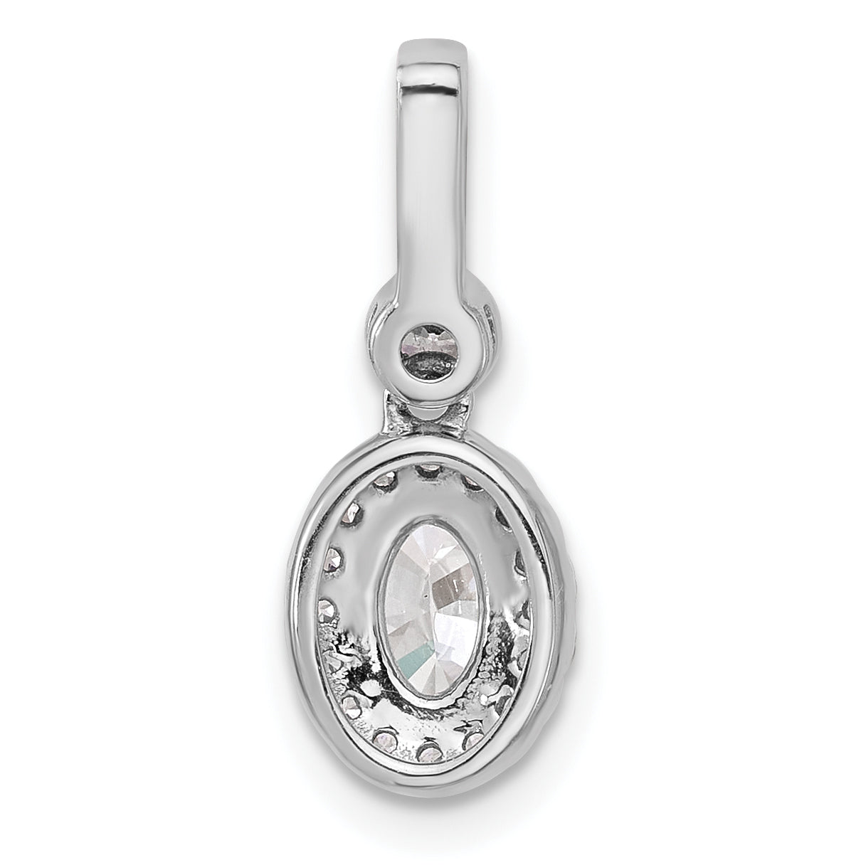 14k White Gold 14kw Lab Grown Diamond 0.75ctw Oval VS+ F+ Pendant