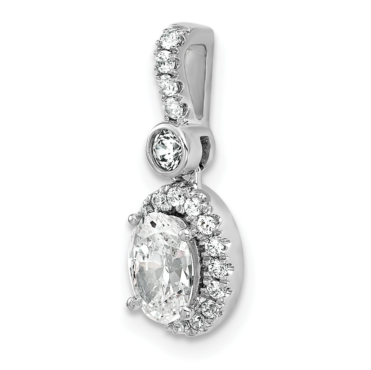 14k White Gold 14kw Lab Grown Diamond 0.75ctw Oval VS+ F+ Pendant