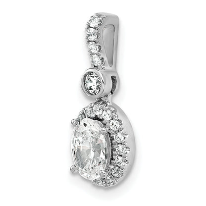 14k White Gold 14kw Lab Grown Diamond 0.75ctw Oval VS+ F+ Pendant