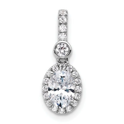 14k White Gold 14kw Lab Grown Diamond 0.75ctw Oval VS+ F+ Pendant