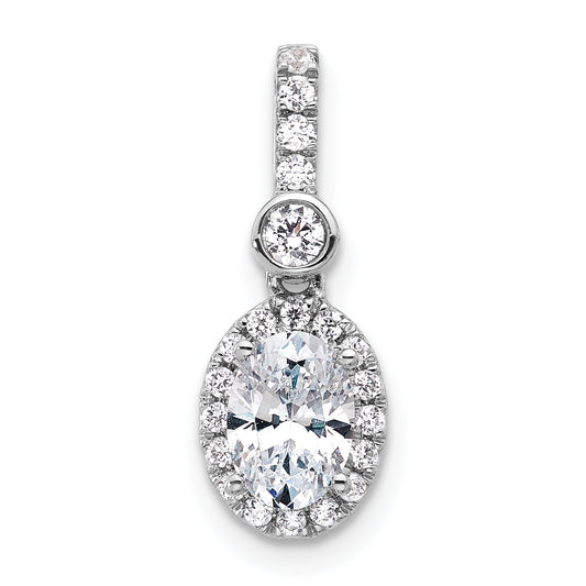 14k White Gold 14kw Lab Grown Diamond 0.75ctw Oval VS+ F+ Pendant