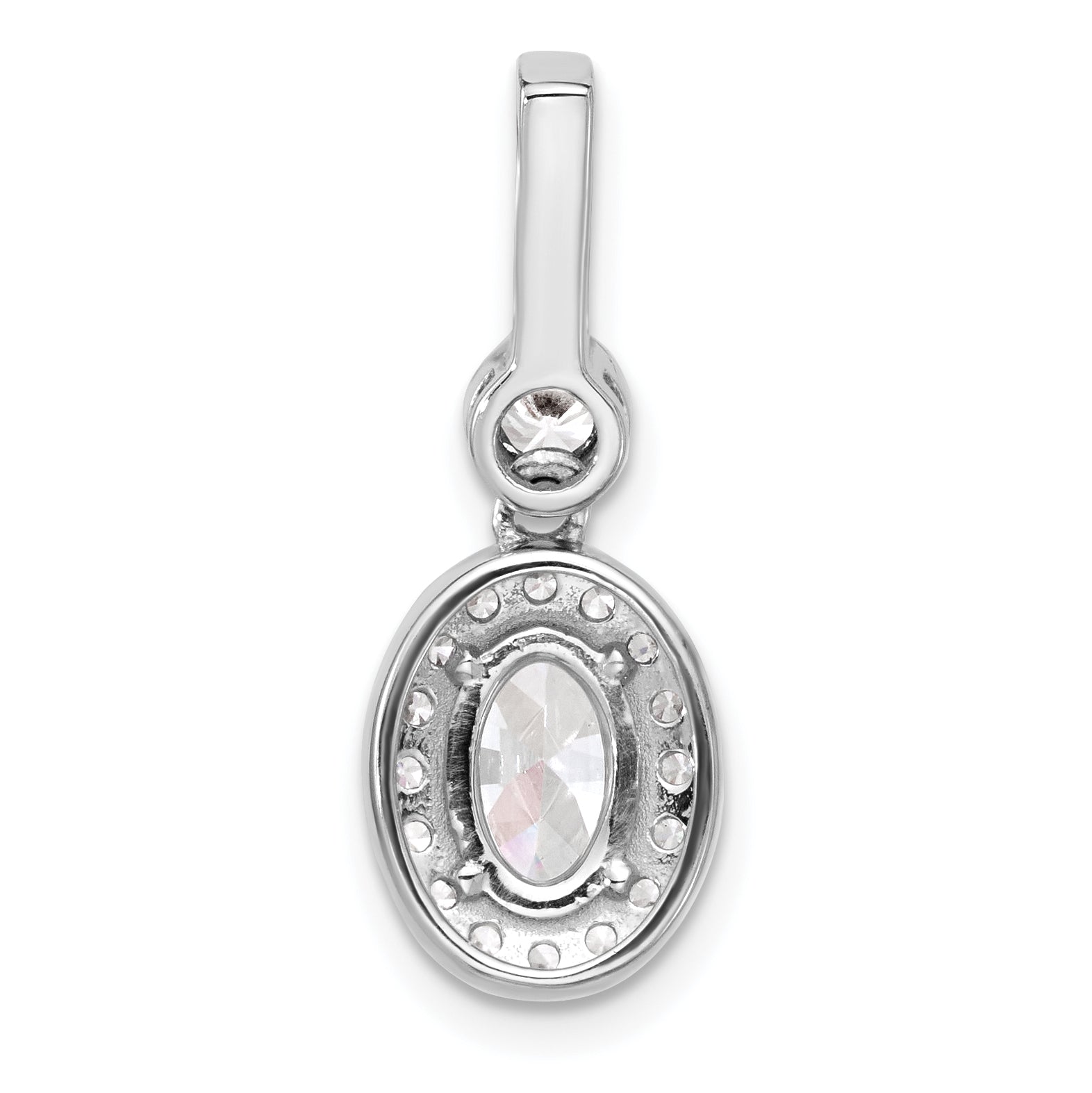 14k White Gold 14kw Lab Grown Diamond 1.5ctw Oval VS+ F+ Pendant