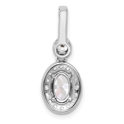 14k White Gold 14kw Lab Grown Diamond 1.5ctw Oval VS+ F+ Pendant