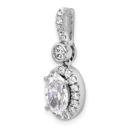 14k White Gold 14kw Lab Grown Diamond 1.5ctw Oval VS+ F+ Pendant