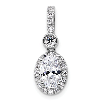14k White Gold 14kw Lab Grown Diamond 1.5ctw Oval VS+ F+ Pendant
