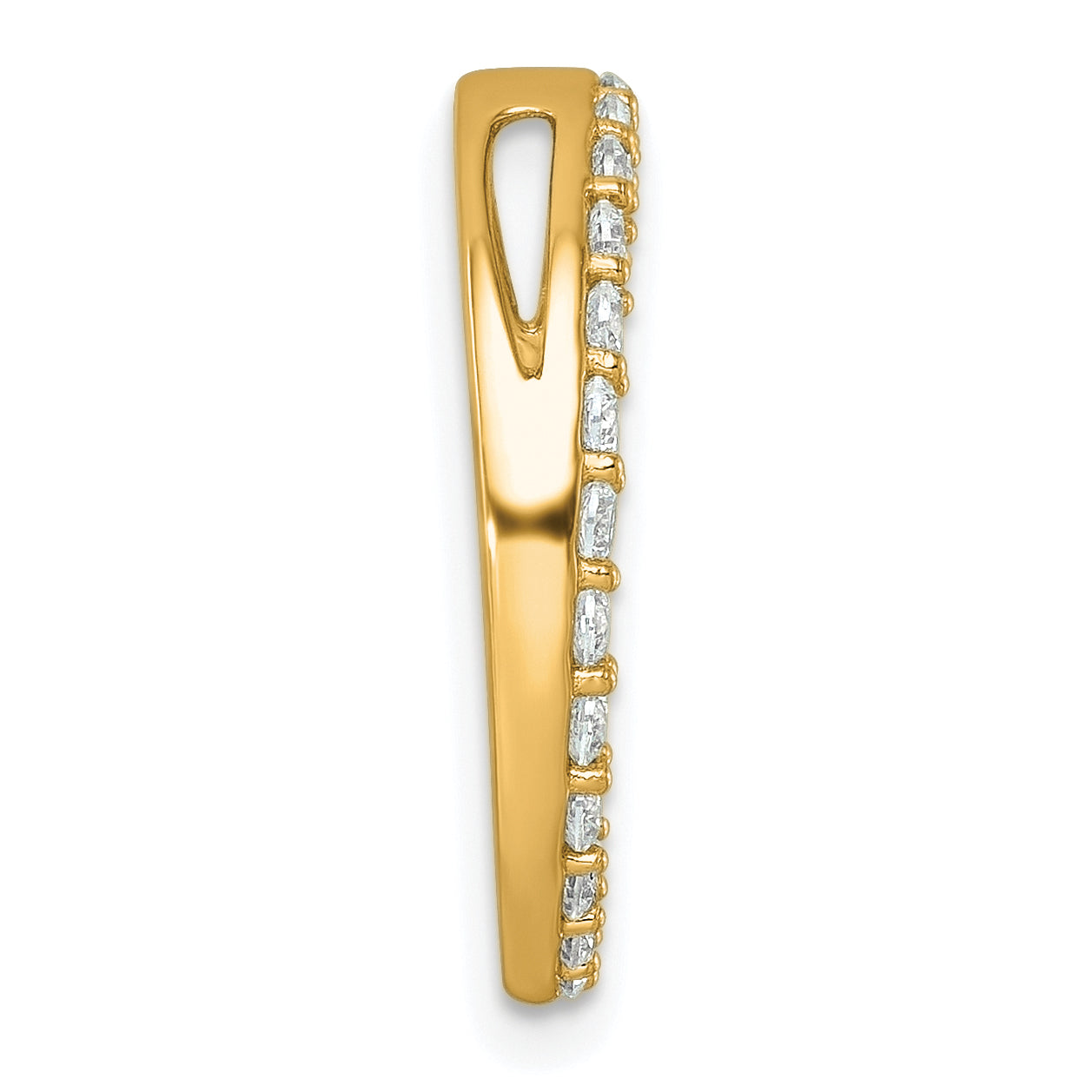14k Yellow Gold 1 Ct. Lab Grown Diamond VS/SI+ G+ Circle Chain Slide Pendant