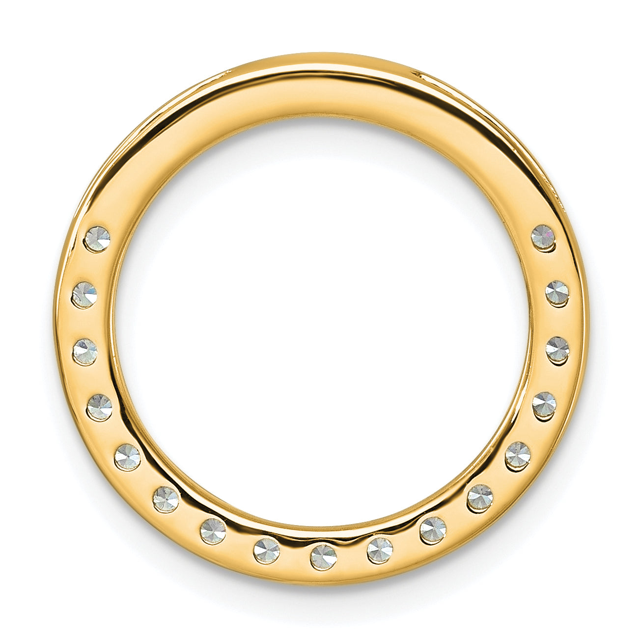 14k Yellow Gold 1 Ct. Lab Grown Diamond VS/SI+ G+ Circle Chain Slide Pendant
