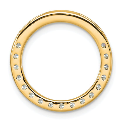 14k Yellow Gold 1 Ct. Lab Grown Diamond VS/SI+ G+ Circle Chain Slide Pendant