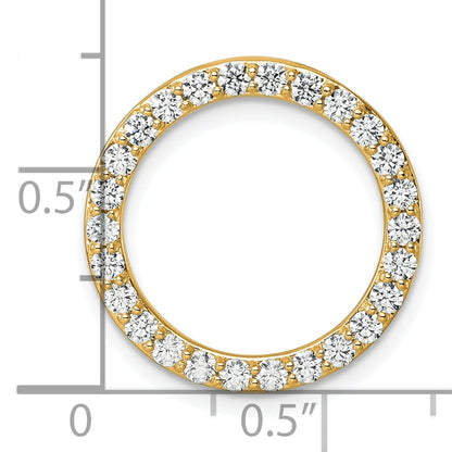 14k Yellow Gold 14k 1 carat Lab Grown Diamond VS/SI+ G+ Circle Chain Slide Pendant