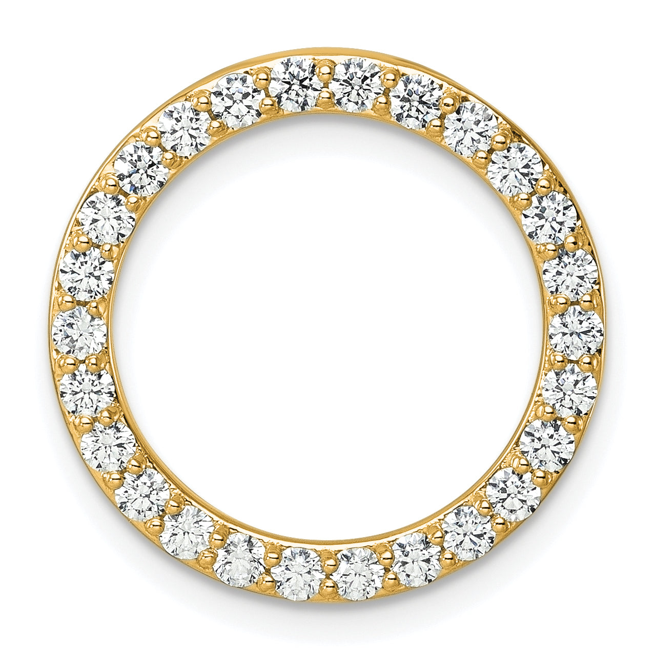 14k Yellow Gold 1 Ct. Lab Grown Diamond VS/SI+ G+ Circle Chain Slide Pendant