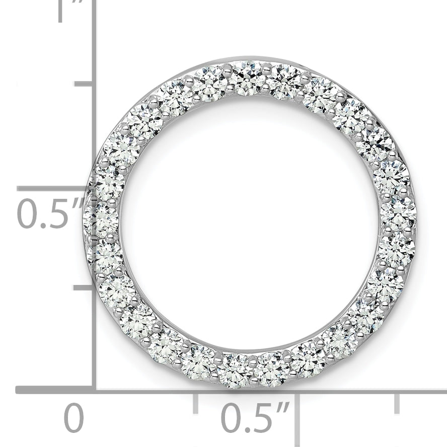 14k White Gold 1 1/2 Ct. Lab Grown Diamond VS/SI+ G+ Circle Chain Slide Pendant