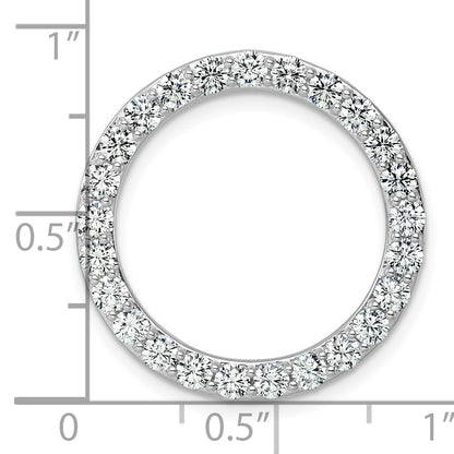 14k White Gold 2 Ct. Lab Grown Diamond VS/SI+ G+ Circle Chain Slide Pendant