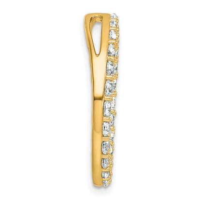 14k Yellow Gold 2 Ct. Lab Grown Diamond VS/SI+ G+ Circle Chain Slide Pendant