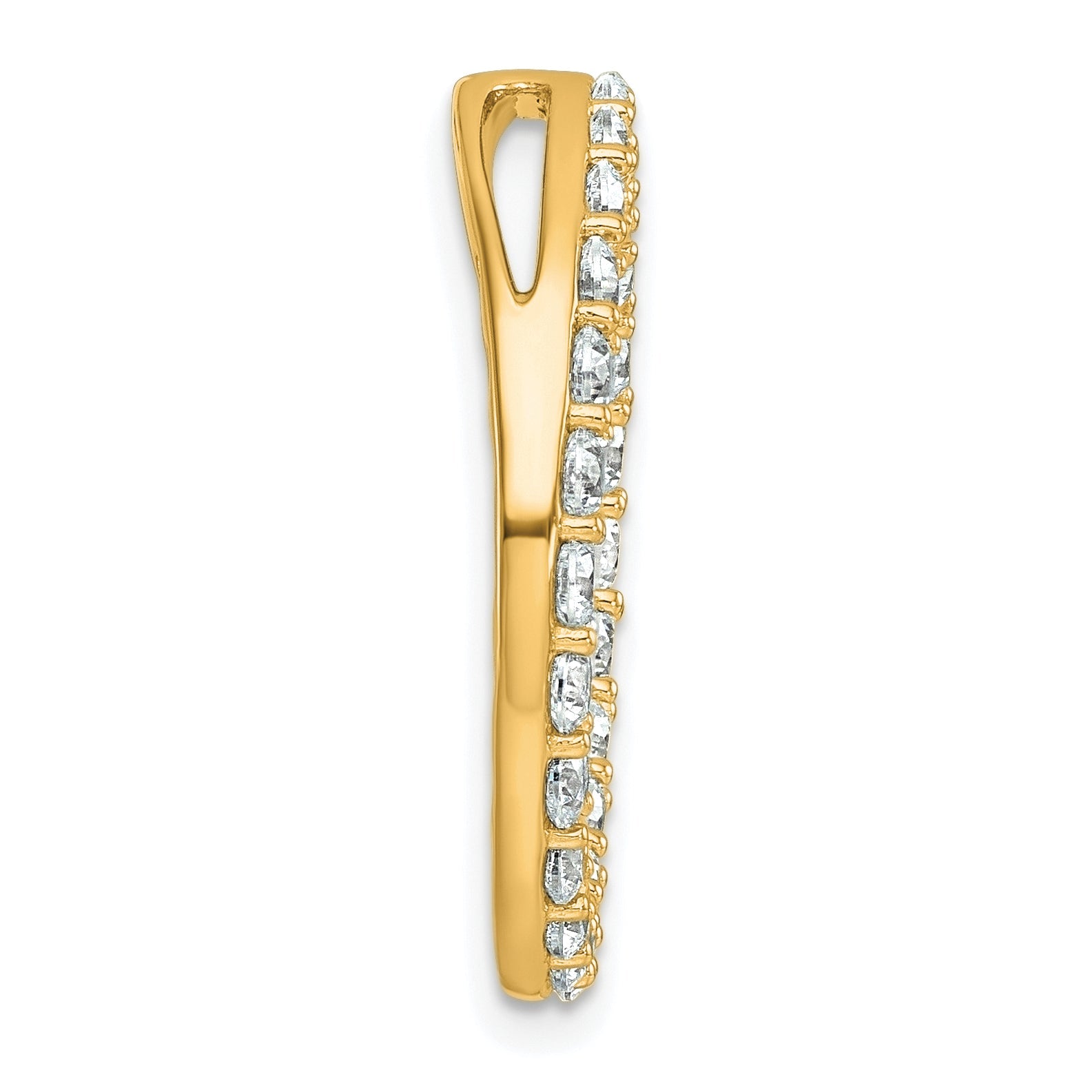14k Yellow Gold 14k 2 carat Lab Grown Diamond VS/SI+ G+ Circle Chain Slide Pendant