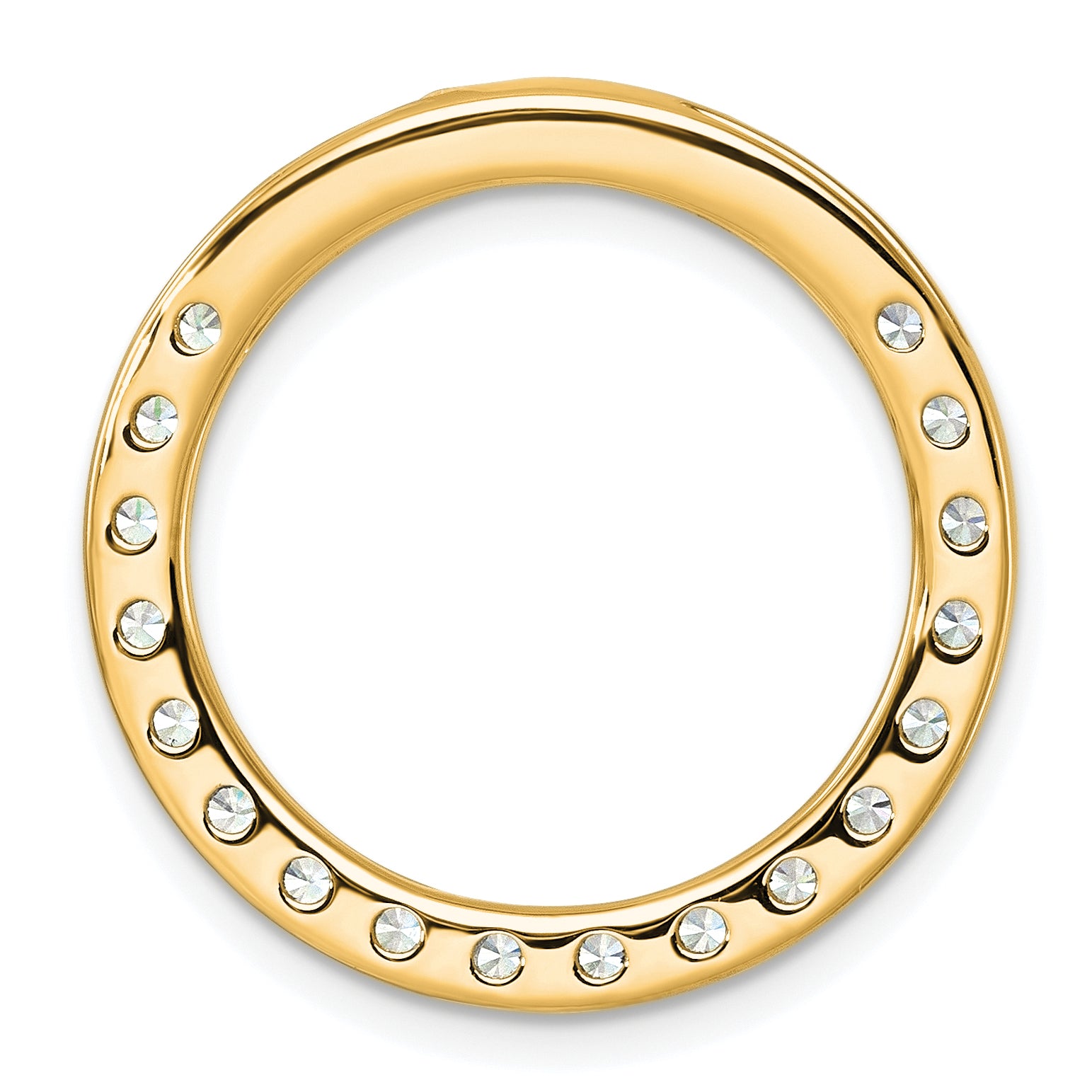 14k Yellow Gold 2 Ct. Lab Grown Diamond VS/SI+ G+ Circle Chain Slide Pendant