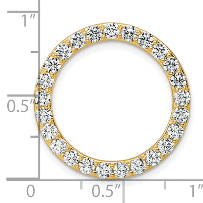 14k Yellow Gold 2 Ct. Lab Grown Diamond VS/SI+ G+ Circle Chain Slide Pendant