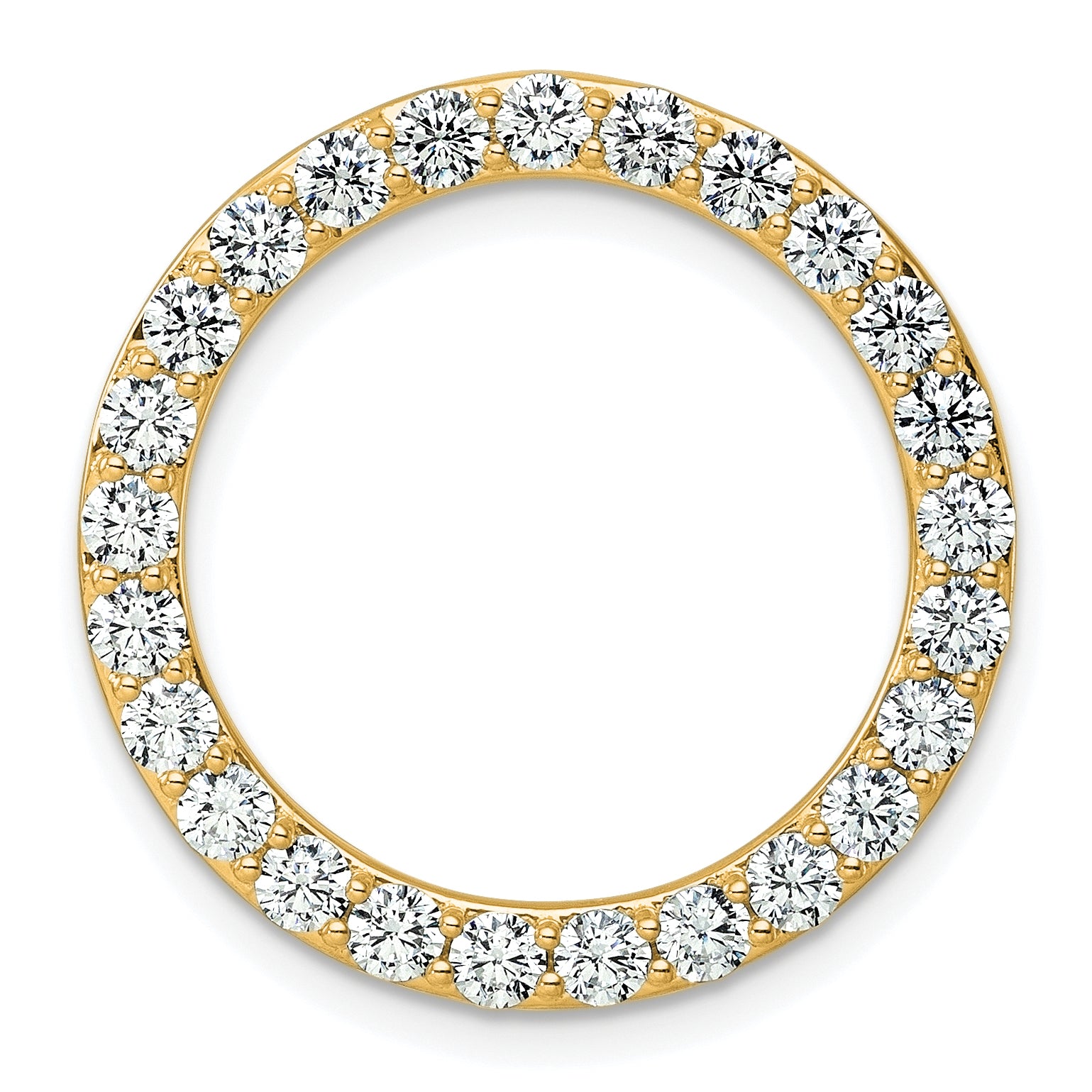 14k Yellow Gold 2 Ct. Lab Grown Diamond VS/SI+ G+ Circle Chain Slide Pendant