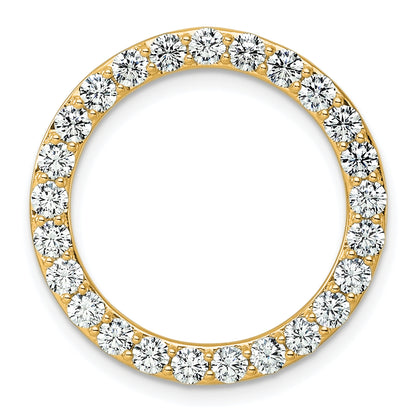 14k Yellow Gold 2 Ct. Lab Grown Diamond VS/SI+ G+ Circle Chain Slide Pendant