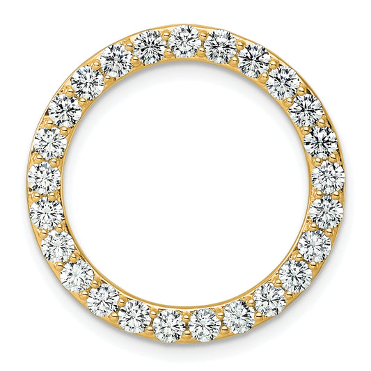 14k Yellow Gold 2 Ct. Lab Grown Diamond VS/SI+ G+ Circle Chain Slide Pendant